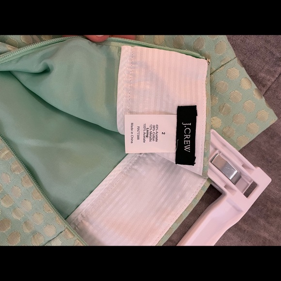 J crew pencil green dot skirt size 2 - Picture 3 of 6